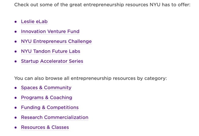 纽约大学创业相关资源